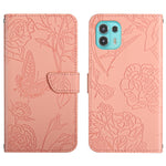 Custodia per cellulare in pelle goffrata con peonia a farfalla, For Motorola Edge 20 Lite, For Motorola Edge 20 Pro, For Motorola Edge 30 Pro, For Motorola Edge S