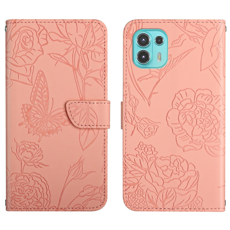 Custodia per cellulare in pelle goffrata con peonia a farfalla, For Motorola Edge 20 Lite, For Motorola Edge 20 Pro, For Motorola Edge 30 Pro, For Motorola Edge S