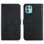 Custodia per cellulare in pelle goffrata con peonia a farfalla, For Motorola Edge 20 Lite, For Motorola Edge 20 Pro, For Motorola Edge 30 Pro, For Motorola Edge S