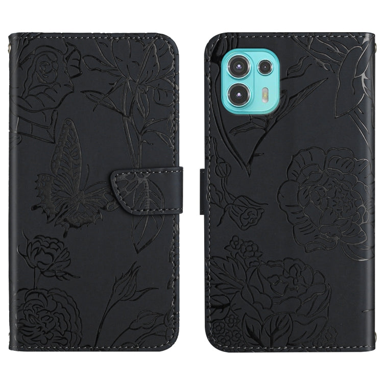 Custodia per cellulare in pelle goffrata con peonia a farfalla, For Motorola Edge 20 Lite, For Motorola Edge 20 Pro, For Motorola Edge 30 Pro, For Motorola Edge S