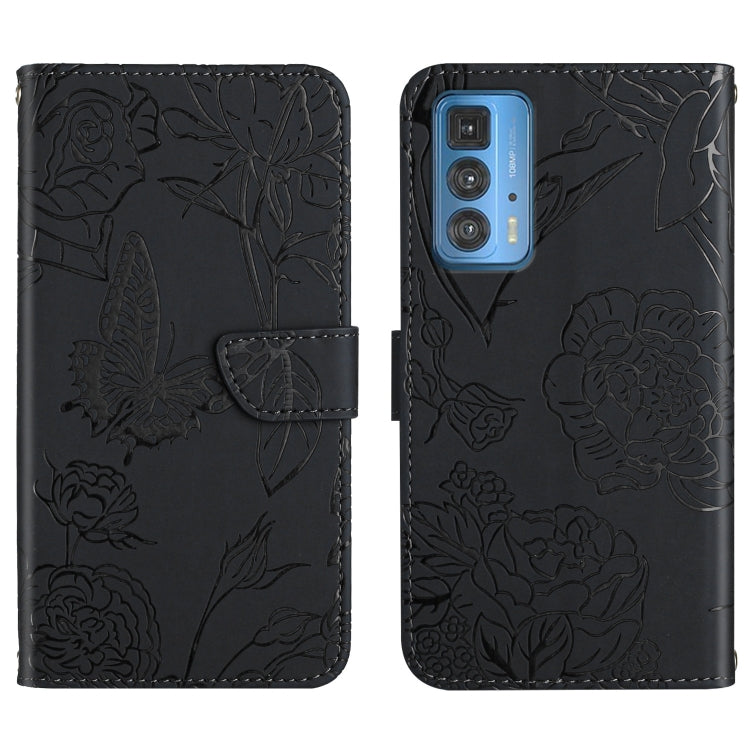 Custodia per cellulare in pelle goffrata con peonia a farfalla, For Motorola Edge 20 Lite, For Motorola Edge 20 Pro, For Motorola Edge 30 Pro, For Motorola Edge S