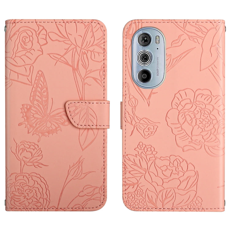 Custodia per cellulare in pelle goffrata con peonia a farfalla, For Motorola Edge 20 Lite, For Motorola Edge 20 Pro, For Motorola Edge 30 Pro, For Motorola Edge S