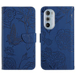 Custodia per cellulare in pelle goffrata con peonia a farfalla, For Motorola Edge 20 Lite, For Motorola Edge 20 Pro, For Motorola Edge 30 Pro, For Motorola Edge S