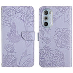 Custodia per cellulare in pelle goffrata con peonia a farfalla, For Motorola Edge 20 Lite, For Motorola Edge 20 Pro, For Motorola Edge 30 Pro, For Motorola Edge S