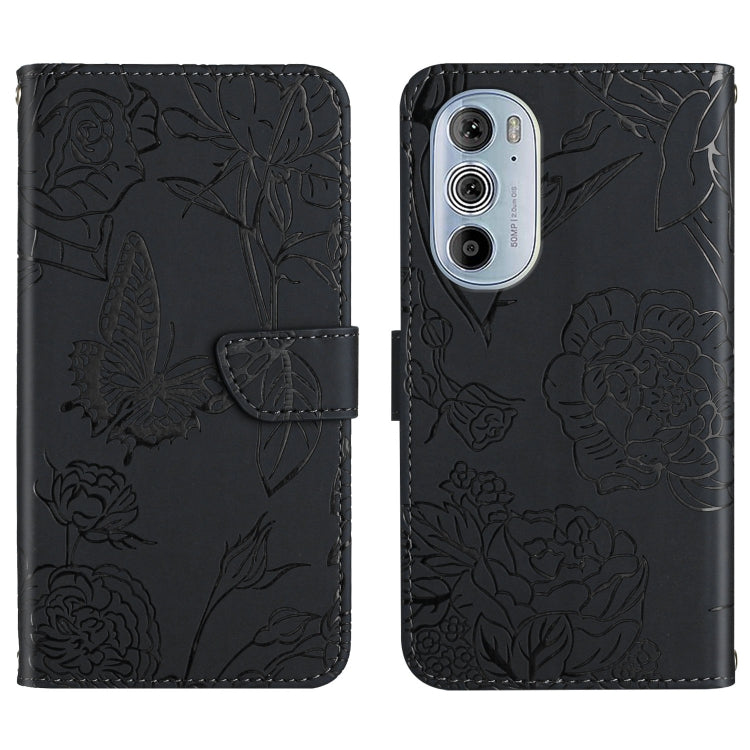 Custodia per cellulare in pelle goffrata con peonia a farfalla, For Motorola Edge 20 Lite, For Motorola Edge 20 Pro, For Motorola Edge 30 Pro, For Motorola Edge S