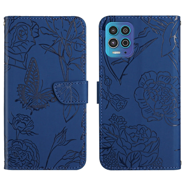 Custodia per cellulare in pelle goffrata con peonia a farfalla, For Motorola Edge 20 Lite, For Motorola Edge 20 Pro, For Motorola Edge 30 Pro, For Motorola Edge S