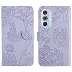 Custodia per cellulare in pelle goffrata con peonia a farfalla, For Motorola Edge X30, For Motorola Moto G 5G, For Motorola Moto G 5G Plus, For Motorola Moto G Play 2021