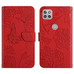 Custodia per cellulare in pelle goffrata con peonia a farfalla, For Motorola Edge X30, For Motorola Moto G 5G, For Motorola Moto G 5G Plus, For Motorola Moto G Play 2021