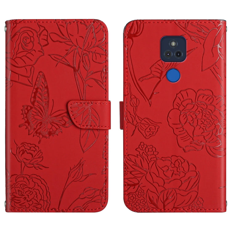 Custodia per cellulare in pelle goffrata con peonia a farfalla, For Motorola Edge X30, For Motorola Moto G 5G, For Motorola Moto G 5G Plus, For Motorola Moto G Play 2021