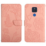 Custodia per cellulare in pelle goffrata con peonia a farfalla, For Motorola Edge X30, For Motorola Moto G 5G, For Motorola Moto G 5G Plus, For Motorola Moto G Play 2021