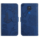 Custodia per cellulare in pelle goffrata con peonia a farfalla, For Motorola Edge X30, For Motorola Moto G 5G, For Motorola Moto G 5G Plus, For Motorola Moto G Play 2021