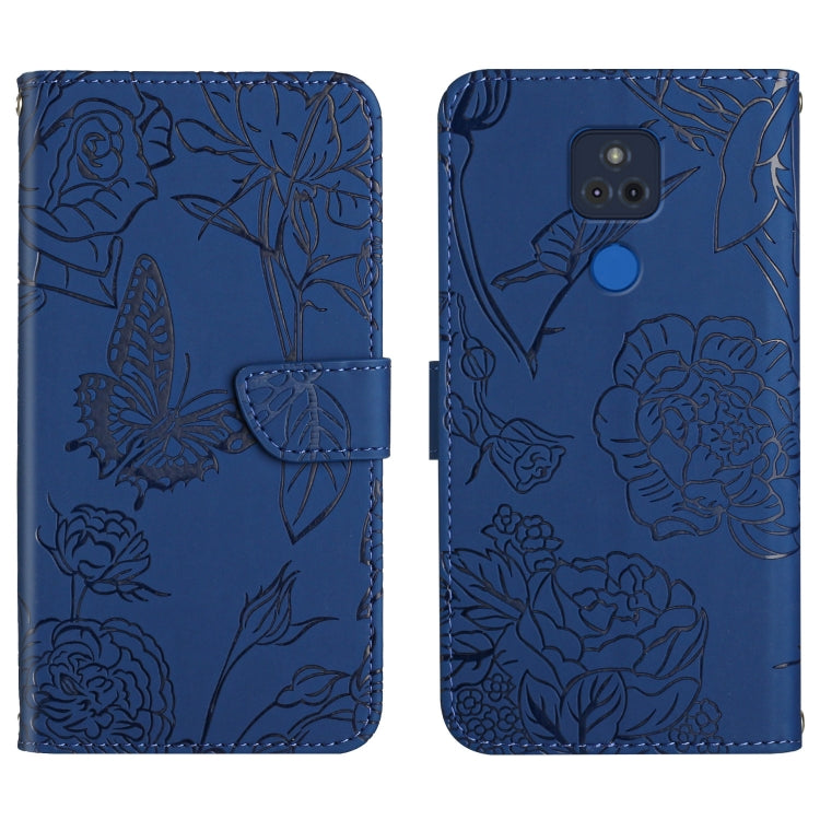 Custodia per cellulare in pelle goffrata con peonia a farfalla, For Motorola Edge X30, For Motorola Moto G 5G, For Motorola Moto G 5G Plus, For Motorola Moto G Play 2021