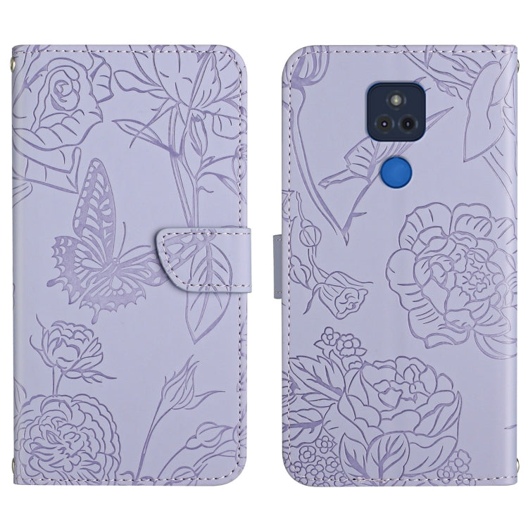 Custodia per cellulare in pelle goffrata con peonia a farfalla, For Motorola Edge X30, For Motorola Moto G 5G, For Motorola Moto G 5G Plus, For Motorola Moto G Play 2021