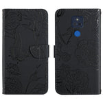 Custodia per cellulare in pelle goffrata con peonia a farfalla, For Motorola Edge X30, For Motorola Moto G 5G, For Motorola Moto G 5G Plus, For Motorola Moto G Play 2021