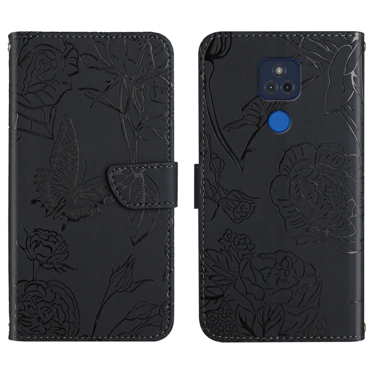 Custodia per cellulare in pelle goffrata con peonia a farfalla, For Motorola Edge X30, For Motorola Moto G 5G, For Motorola Moto G 5G Plus, For Motorola Moto G Play 2021