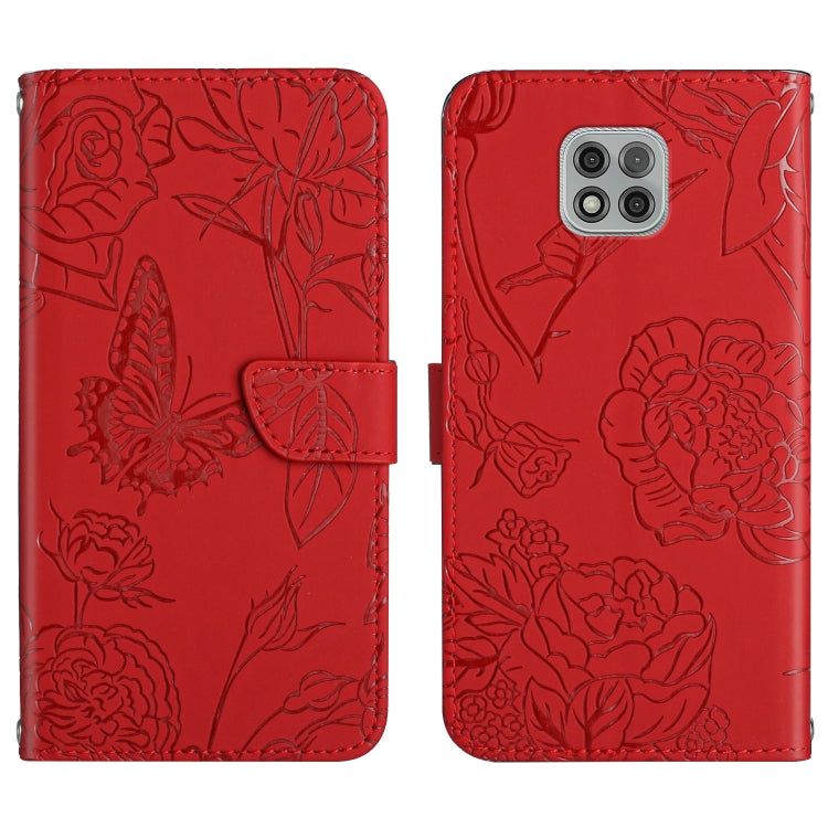 Custodia per cellulare in pelle goffrata con peonia a farfalla, For Motorola Moto G Power 2021, For Motorola Moto G Power 2022, For Motorola Moto G Pure 2021, For Motorola Moto G Stylus 5G