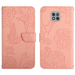 Custodia per cellulare in pelle goffrata con peonia a farfalla, For Motorola Moto G Power 2021, For Motorola Moto G Power 2022, For Motorola Moto G Pure 2021, For Motorola Moto G Stylus 5G