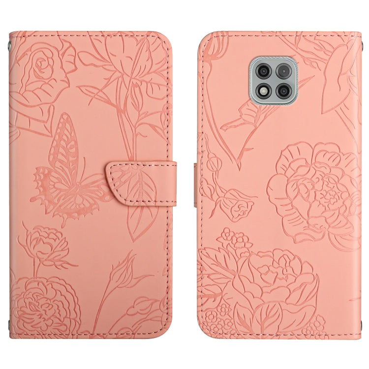 Custodia per cellulare in pelle goffrata con peonia a farfalla, For Motorola Moto G Power 2021, For Motorola Moto G Power 2022, For Motorola Moto G Pure 2021, For Motorola Moto G Stylus 5G