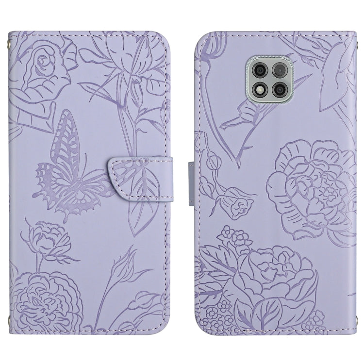 Custodia per cellulare in pelle goffrata con peonia a farfalla, For Motorola Moto G Power 2021, For Motorola Moto G Power 2022, For Motorola Moto G Pure 2021, For Motorola Moto G Stylus 5G