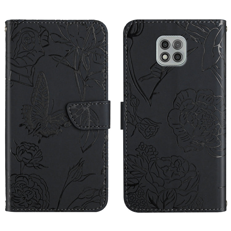 Custodia per cellulare in pelle goffrata con peonia a farfalla, For Motorola Moto G Power 2021, For Motorola Moto G Power 2022, For Motorola Moto G Pure 2021, For Motorola Moto G Stylus 5G