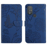 Custodia per cellulare in pelle goffrata con peonia a farfalla, For Motorola Moto G Power 2021, For Motorola Moto G Power 2022, For Motorola Moto G Pure 2021, For Motorola Moto G Stylus 5G