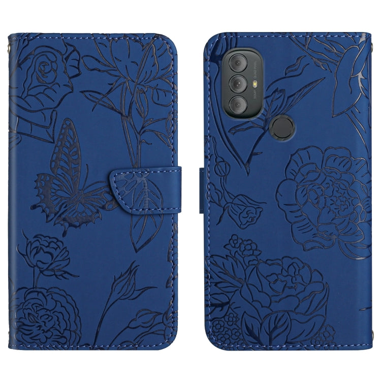 Custodia per cellulare in pelle goffrata con peonia a farfalla, For Motorola Moto G Power 2021, For Motorola Moto G Power 2022, For Motorola Moto G Pure 2021, For Motorola Moto G Stylus 5G