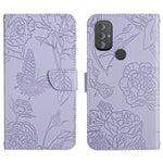 Custodia per cellulare in pelle goffrata con peonia a farfalla, For Motorola Moto G Power 2021, For Motorola Moto G Power 2022, For Motorola Moto G Pure 2021, For Motorola Moto G Stylus 5G