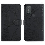 Custodia per cellulare in pelle goffrata con peonia a farfalla, For Motorola Moto G Power 2021, For Motorola Moto G Power 2022, For Motorola Moto G Pure 2021, For Motorola Moto G Stylus 5G