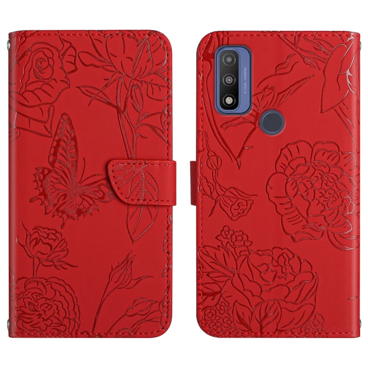 Custodia per cellulare in pelle goffrata con peonia a farfalla, For Motorola Moto G Power 2021, For Motorola Moto G Power 2022, For Motorola Moto G Pure 2021, For Motorola Moto G Stylus 5G