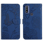 Custodia per cellulare in pelle goffrata con peonia a farfalla, For Motorola Moto G Power 2021, For Motorola Moto G Power 2022, For Motorola Moto G Pure 2021, For Motorola Moto G Stylus 5G
