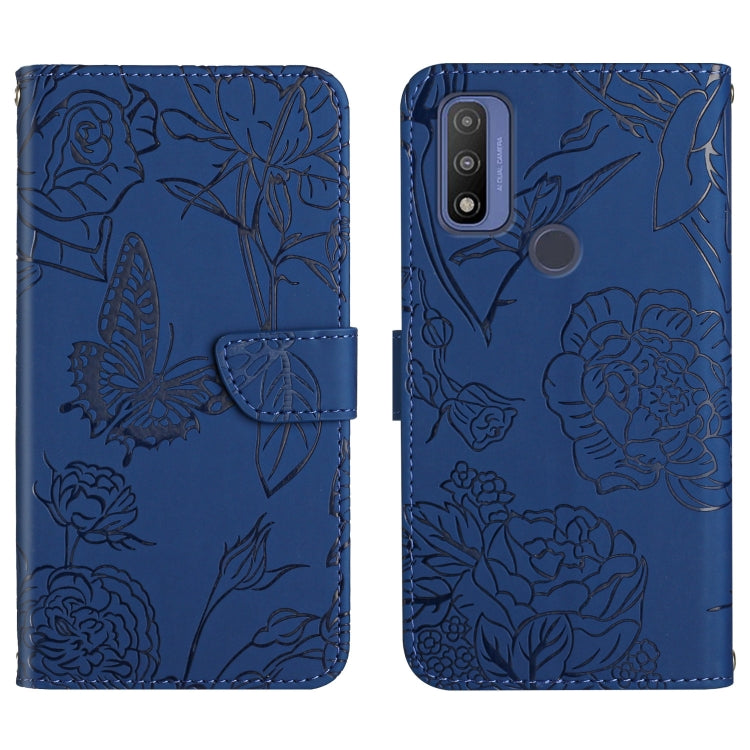 Custodia per cellulare in pelle goffrata con peonia a farfalla, For Motorola Moto G Power 2021, For Motorola Moto G Power 2022, For Motorola Moto G Pure 2021, For Motorola Moto G Stylus 5G