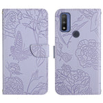 Custodia per cellulare in pelle goffrata con peonia a farfalla, For Motorola Moto G Power 2021, For Motorola Moto G Power 2022, For Motorola Moto G Pure 2021, For Motorola Moto G Stylus 5G