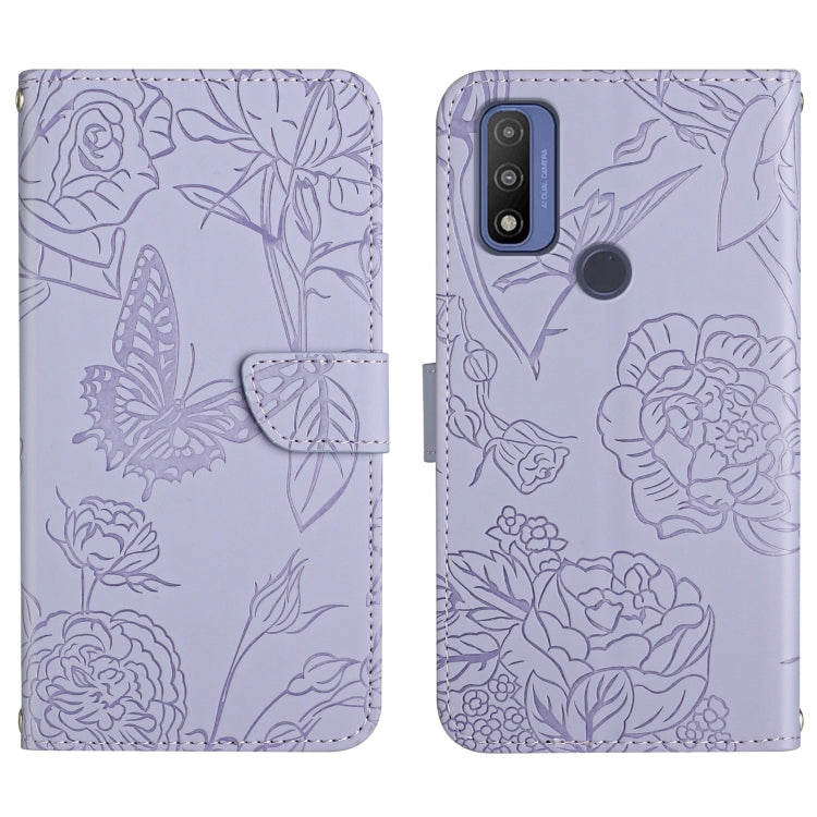 Custodia per cellulare in pelle goffrata con peonia a farfalla, For Motorola Moto G Power 2021, For Motorola Moto G Power 2022, For Motorola Moto G Pure 2021, For Motorola Moto G Stylus 5G