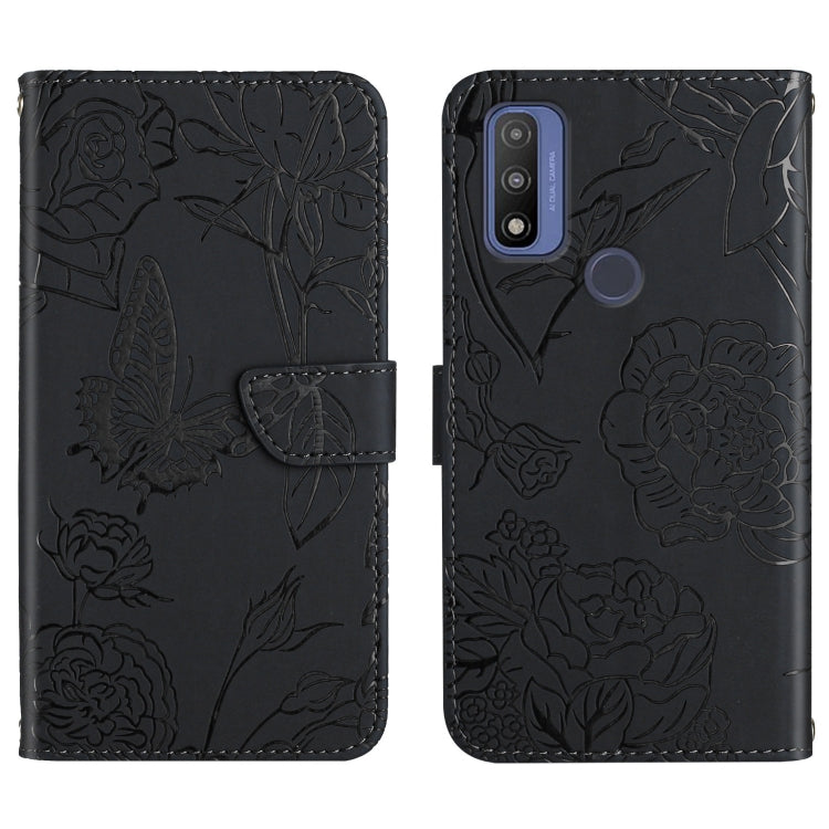 Custodia per cellulare in pelle goffrata con peonia a farfalla, For Motorola Moto G Power 2021, For Motorola Moto G Power 2022, For Motorola Moto G Pure 2021, For Motorola Moto G Stylus 5G