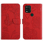Custodia per cellulare in pelle goffrata con peonia a farfalla, For Motorola Moto G Power 2021, For Motorola Moto G Power 2022, For Motorola Moto G Pure 2021, For Motorola Moto G Stylus 5G