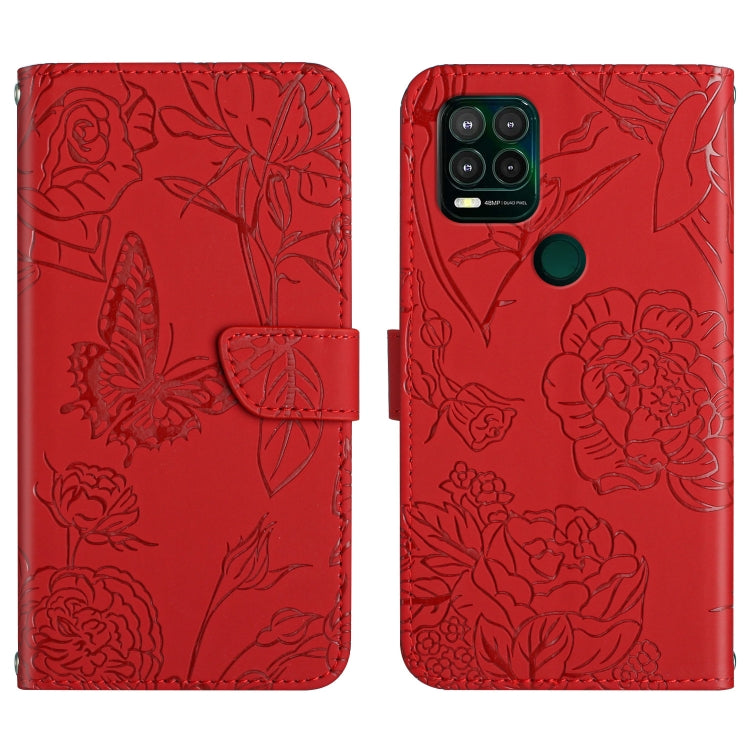 Custodia per cellulare in pelle goffrata con peonia a farfalla, For Motorola Moto G Power 2021, For Motorola Moto G Power 2022, For Motorola Moto G Pure 2021, For Motorola Moto G Stylus 5G
