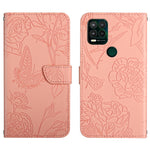 Custodia per cellulare in pelle goffrata con peonia a farfalla, For Motorola Moto G Power 2021, For Motorola Moto G Power 2022, For Motorola Moto G Pure 2021, For Motorola Moto G Stylus 5G