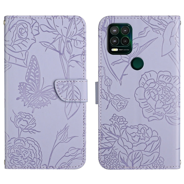 Custodia per cellulare in pelle goffrata con peonia a farfalla, For Motorola Moto G Power 2021, For Motorola Moto G Power 2022, For Motorola Moto G Pure 2021, For Motorola Moto G Stylus 5G