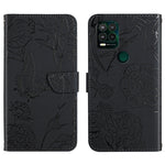 Custodia per cellulare in pelle goffrata con peonia a farfalla, For Motorola Moto G Power 2021, For Motorola Moto G Power 2022, For Motorola Moto G Pure 2021, For Motorola Moto G Stylus 5G