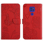 Custodia per cellulare in pelle goffrata con peonia a farfalla, For Motorola Moto G9, For Motorola Moto G9 Plus, For Motorola Moto G9 Power, For Motorola Moto G22