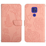Custodia per cellulare in pelle goffrata con peonia a farfalla, For Motorola Moto G9, For Motorola Moto G9 Plus, For Motorola Moto G9 Power, For Motorola Moto G22