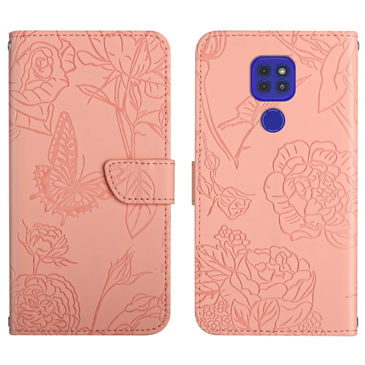 Custodia per cellulare in pelle goffrata con peonia a farfalla, For Motorola Moto G9, For Motorola Moto G9 Plus, For Motorola Moto G9 Power, For Motorola Moto G22