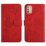 Custodia per cellulare in pelle goffrata con peonia a farfalla, For Motorola Moto G9, For Motorola Moto G9 Plus, For Motorola Moto G9 Power, For Motorola Moto G22