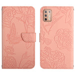 Custodia per cellulare in pelle goffrata con peonia a farfalla, For Motorola Moto G9, For Motorola Moto G9 Plus, For Motorola Moto G9 Power, For Motorola Moto G22