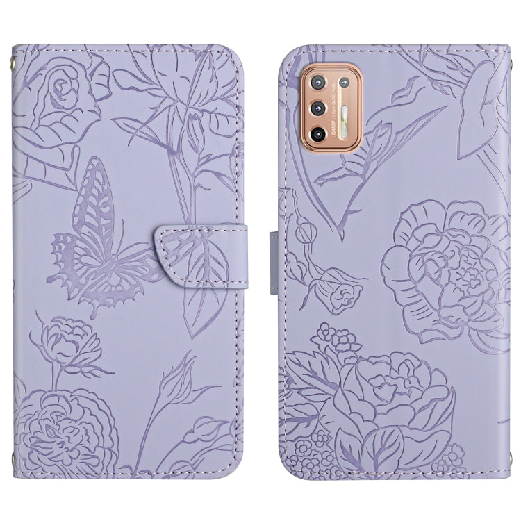 Custodia per cellulare in pelle goffrata con peonia a farfalla, For Motorola Moto G9, For Motorola Moto G9 Plus, For Motorola Moto G9 Power, For Motorola Moto G22