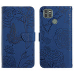 Custodia per cellulare in pelle goffrata con peonia a farfalla, For Motorola Moto G9, For Motorola Moto G9 Plus, For Motorola Moto G9 Power, For Motorola Moto G22