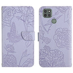 Custodia per cellulare in pelle goffrata con peonia a farfalla, For Motorola Moto G9, For Motorola Moto G9 Plus, For Motorola Moto G9 Power, For Motorola Moto G22