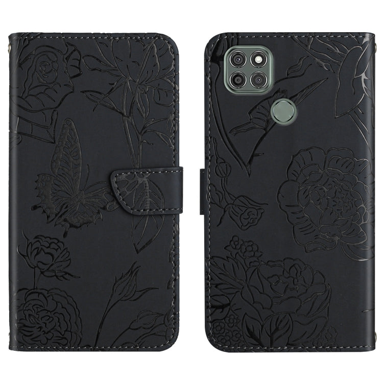 Custodia per cellulare in pelle goffrata con peonia a farfalla, For Motorola Moto G9, For Motorola Moto G9 Plus, For Motorola Moto G9 Power, For Motorola Moto G22