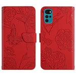 Custodia per cellulare in pelle goffrata con peonia a farfalla, For Motorola Moto G9, For Motorola Moto G9 Plus, For Motorola Moto G9 Power, For Motorola Moto G22
