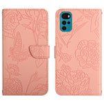 Custodia per cellulare in pelle goffrata con peonia a farfalla, For Motorola Moto G9, For Motorola Moto G9 Plus, For Motorola Moto G9 Power, For Motorola Moto G22